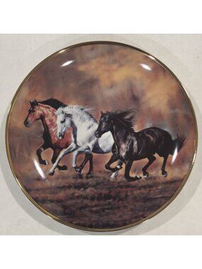 Vtg Brothers Of The Wind Limited Edition Collector Plate Wild At Heart Horses